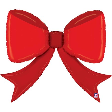 Palloncino in Foil 44" Super Shape Fiocco Rosso "Red Bow" Amore, Matrimonio o Anniversario Grabo