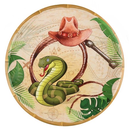 Piatto di Carta 23cm Tema Avventura "Adventure Party" 10pz
