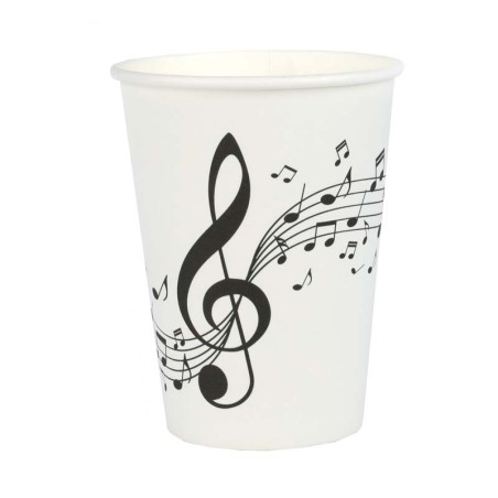 Bicchiere di Carta 270ml con Note Musicali "Music" 10pz