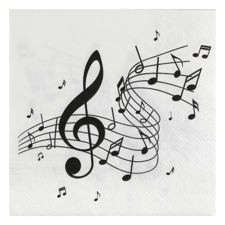 Tovagliolo di Carta 33x33cm con Note Musicali "Music" 20pz