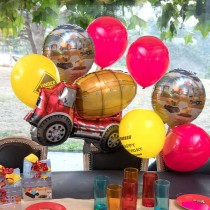 Bouquet di Palloncini Tema Costruzioni Stradali 10pz Veicoli