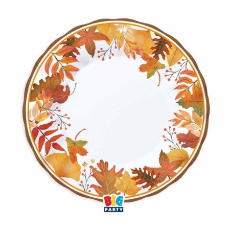 Piatto di Carta 20cm "Autumn Leaves" 6pz Festa Tema Autunno