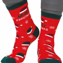 Calzini Natalizi Rossi con scritta Merry Christmas Tg. 42-48 Accessori Persona Natale e Capodanno