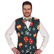 Gilet Verde Scuro decorato con Palline di Natale Accessori Persona Natale e Capodanno