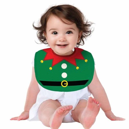 Bavaglino Elfo di Natale Verde per Bambino Accessori Persona Natale e Capodanno