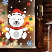 Decorazioni Adesive in Gel Orsetto Polare Addobbi Natale e Capodanno