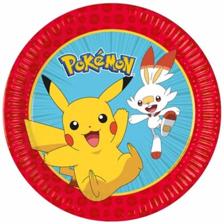 Piatto di Carta 23cm Pokémon Evolution "Pikachu" 8pz Pokémon