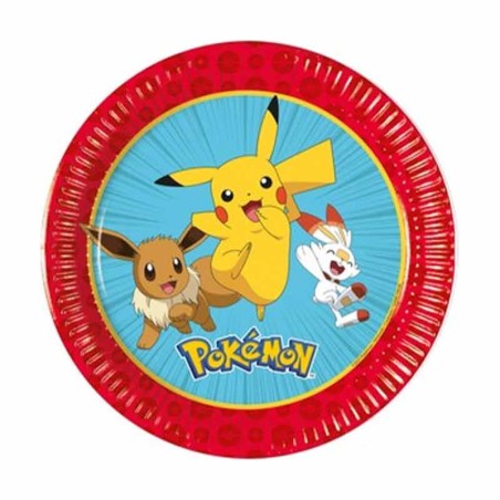 Piatto di Carta 20cm Pokémon Evolution "Pikachu" 8pz Pokémon