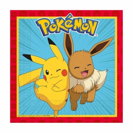 Tovagliolo di Carta 33x33cm con Pokémon Evolution "Pikachu" 20pz Pokémon