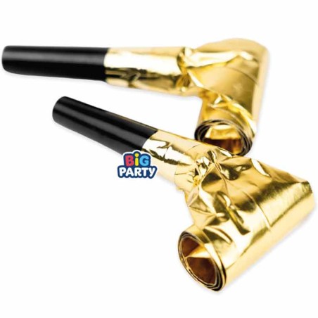 Linguetta Metallizzata Oro/Nero 6pz Accessori Persona Natale e Capodanno
