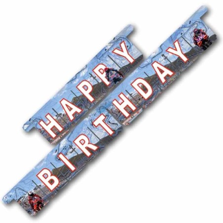 Festone Happy Birthday con Moto GP con Piloti 3mt Moto GP
