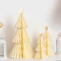 Decorazione di Carta a Nido d'Ape Albero di Natale Avorio 80cm Addobbi Natale e Capodanno
