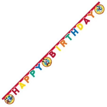 Festone Happy Birthday con Topolino "Mickey Jump Into Fun" 2mt Mickey & Friends