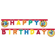 Festone Happy Birthday con Topolino "Mickey Jump Into Fun" 2mt Mickey & Friends