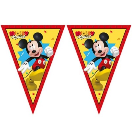 Festone Bandierina in Carta con Topolino "Mickey Jump Into Fun" 2,3mt Mickey & Friends