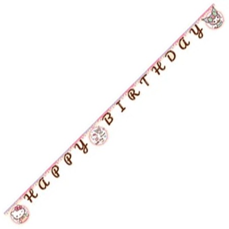 Festone Happy Birthday con Hello Kitty e Kuromi 2mt Hello Kitty