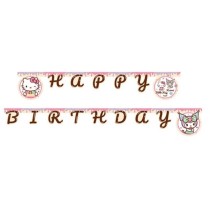 Festone Happy Birthday con Hello Kitty e Kuromi 2mt Hello Kitty
