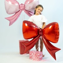 Palloncino in Foil 44" Super Shape Fiocco Rosso "Red Bow" Amore, Matrimonio o Anniversario Grabo