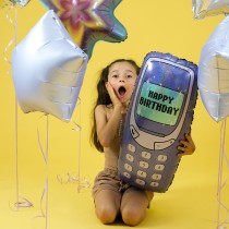 Palloncino in Foil 23" Super Shape Telefonino "00's Birthday Phone" Happy Birthday Grabo