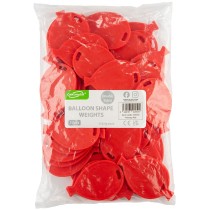 Pesetto a forma di Palloncino Rosso per Palloncino ad Elio 50pz Pesetti Oaktree