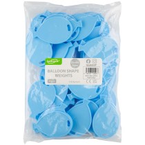Pesetto a forma di Palloncino Celeste per Palloncino ad Elio 50pz Pesetti Oaktree