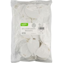 Pesetto a forma di Palloncino Bianco per Palloncino ad Elio 50pz Pesetti Oaktree