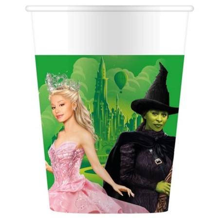 Bicchiere di Carta 200ml Elphaba e Glinda del Mago di Oz "Wicked" 8pz