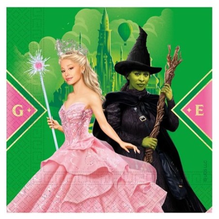 Tovagliolo di Carta 33x33cm con Elphaba e Glinda del Mago di Oz "Wicked" 20pz