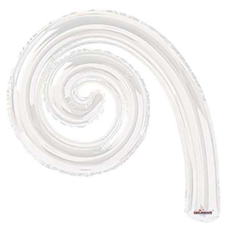 Palloncino in Foil 14" Spirale Bianco "Kurly Spiral" 5pz Kurly Spiral