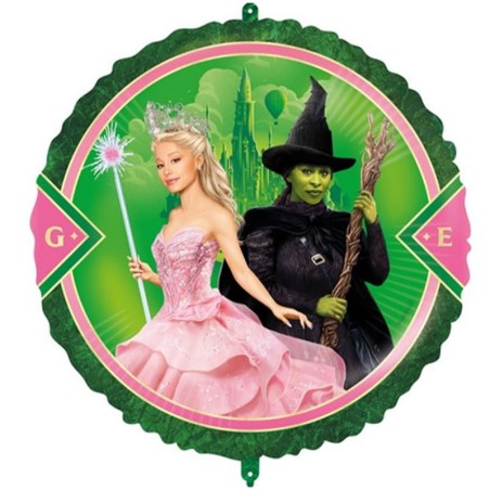 Palloncino in Foil 18" con Elphaba e Glinda del Mago di Oz "Wicked"