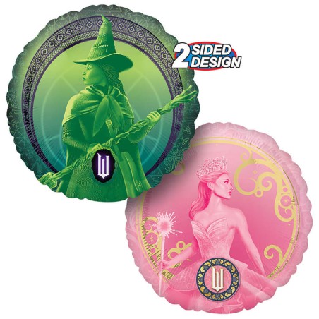 Palloncino in Foil 18" con Elphaba e Glinda del Mago di Oz "Wicked"