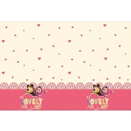 Tovaglia di Plastica 120x180cm con Masha e Orso "Masha Sweet Heart" Masha e Orso