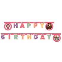 Festone Happy Birthday con Masha e Orso "Masha Sweet Heart" 2mt Masha e Orso