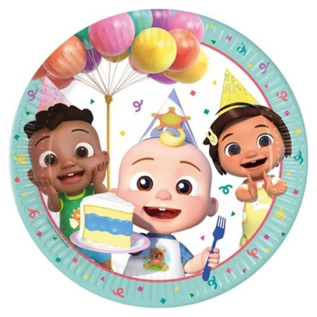 Piatto di Carta 23cm Cocomelon Birthday 8pz Cocomelon