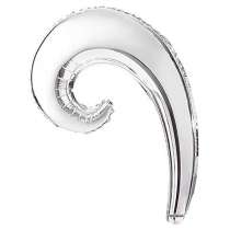 Palloncino in Foil 14" Onda Argento "Kurly Wave" 5pz Kurly Wave