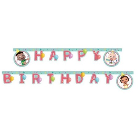 Festone Happy Birthday con Cocomelon Birthday 2mt Cocomelon