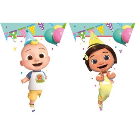 Festone Bandierina in Carta con Cocomelon Birthday 2,3mt Cocomelon