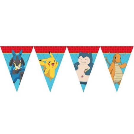 Festone Bandierina in Carta con Pokémon Evolution "Pikachu" 2,3mt Pokémon