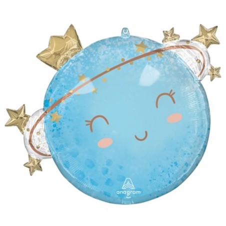 Palloncino in Foil 29" Super Shape Luna Celeste "Little Moon Boy" Palloncini Nascita Celeste