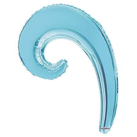 Palloncino in Foil 14" Onda Celeste "Kurly Wave" 5pz Kurly Wave