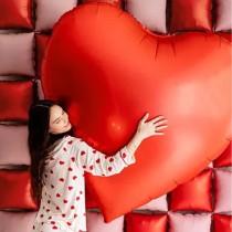 Palloncino in Foil 63" Cuore Gigante Rosso Lucido 1,60mt Cuori
