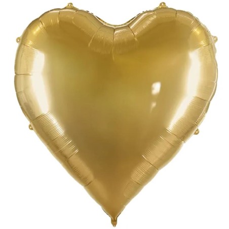 Palloncino in Foil 63" Cuore Gigante Oro Lucido 1,60mt Cuori