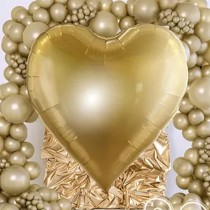 Palloncino in Foil 63" Cuore Gigante Oro Lucido 1,60mt Cuori