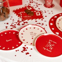 Piatto di Carta 24cm Amore "With Love" 6pz Coordinati Festa Amore