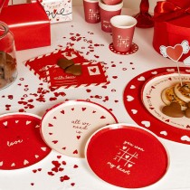 Piatto di Carta 18cm Assortito Amore "With Love" 6pz Coordinati Festa Amore