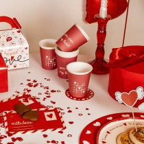 Bicchiere di Carta 250ml Amore "With Love" 6pz Coordinati Festa Amore