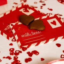 Tovagliolo di Carta 33x33cm Sagomato Lettera d'Amore "With Love" 6pz Coordinati Festa Amore