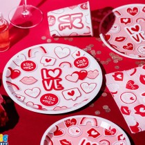 Bicchiere di Carta 200ml Amore "Love Stickers" 6pz Coordinati Festa Amore