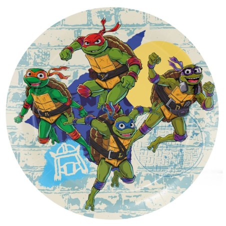 Piatto di Carta 18cm con Tartarughe Ninja "Ninja Turtles" 8pz Tartarughe Ninja