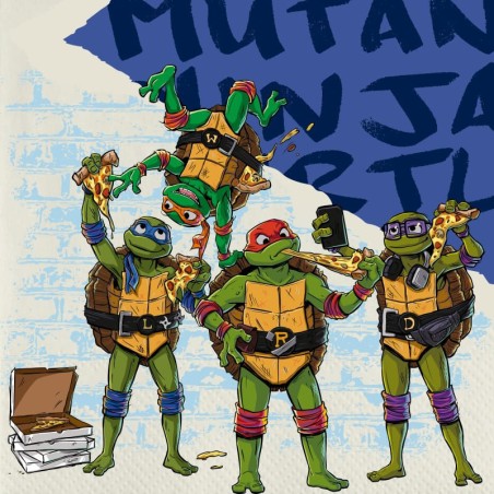 Tovagliolo di Carta 33x33cm Tartarughe Ninja "Ninja Turtles" 20pz Tartarughe Ninja